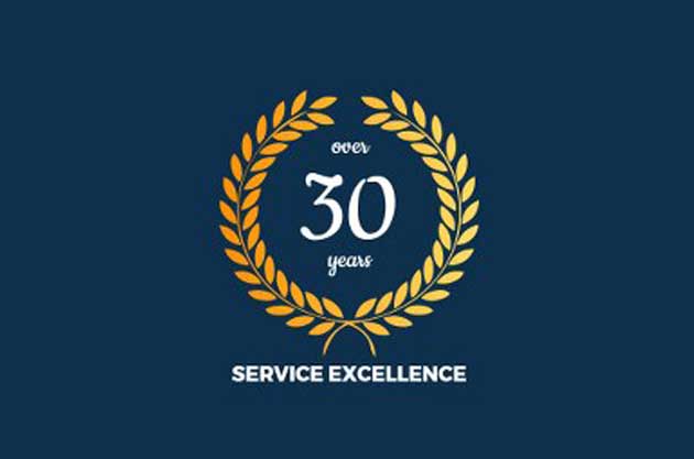 30 years service excellence 